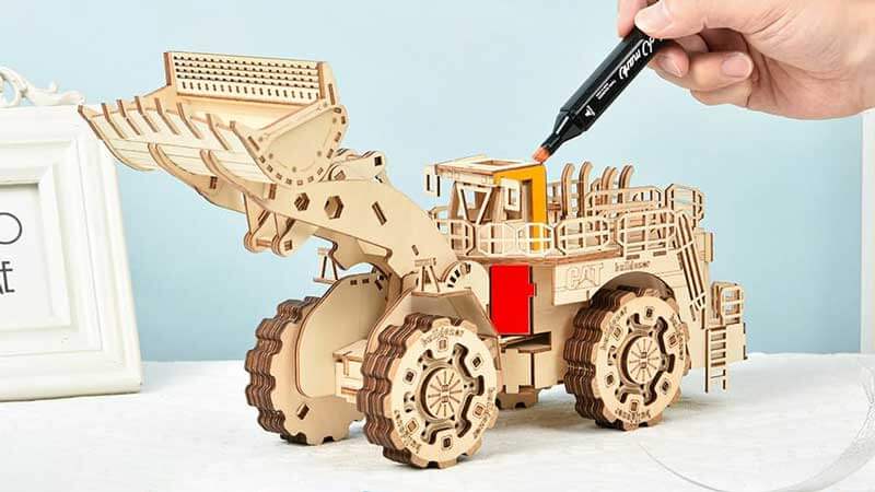Bulldozer Engineering Vehicle 3D Wooden Puzzle_Description_1
