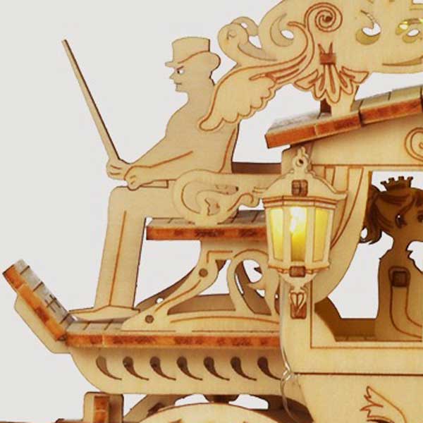 Carved Post Horse Carriage 3D Wooden Puzzle_Description_4