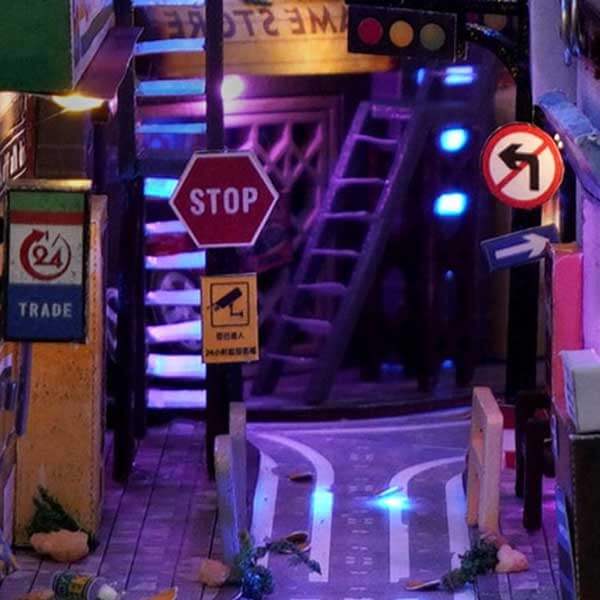 Cyberpunk World Book Nook Miniature Dollhouse_Description_4
