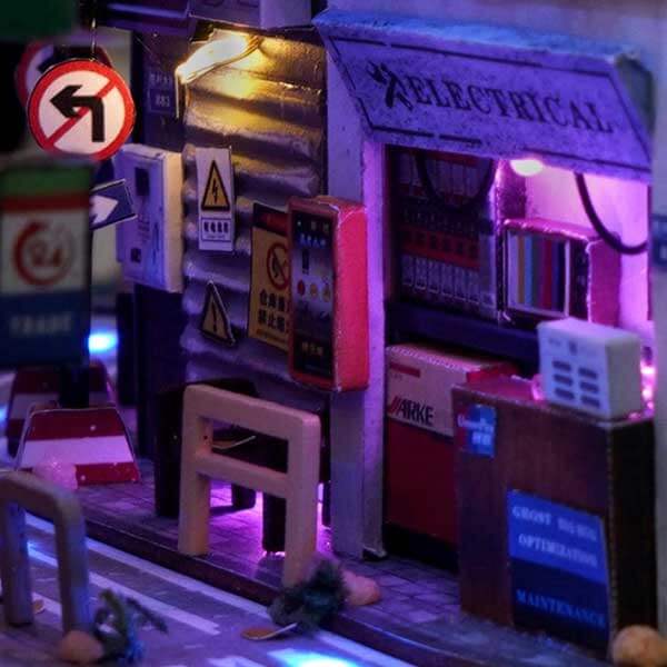 Cyberpunk World Book Nook Miniature Dollhouse_Description_5