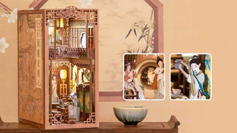Elegant Party Book Nook Miniature Dollhouse_Description_1