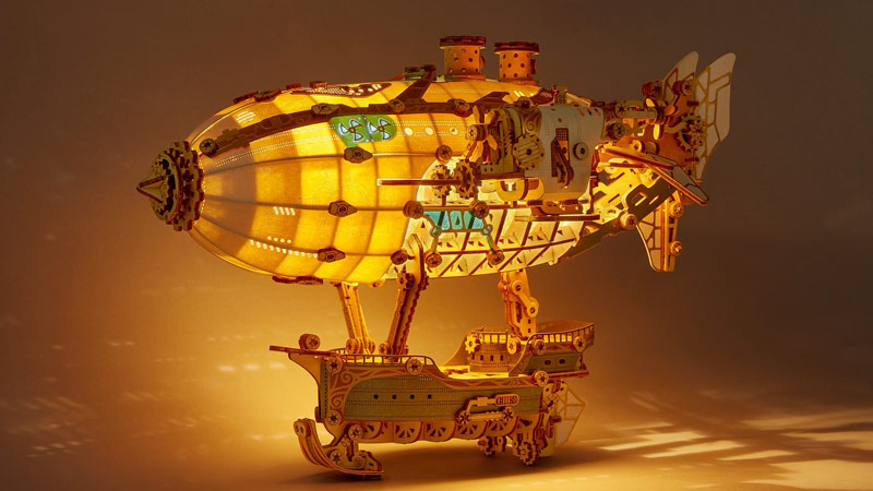 Fantasy Steampunk Airship 3D Wooden Puzzle_Description_1_1