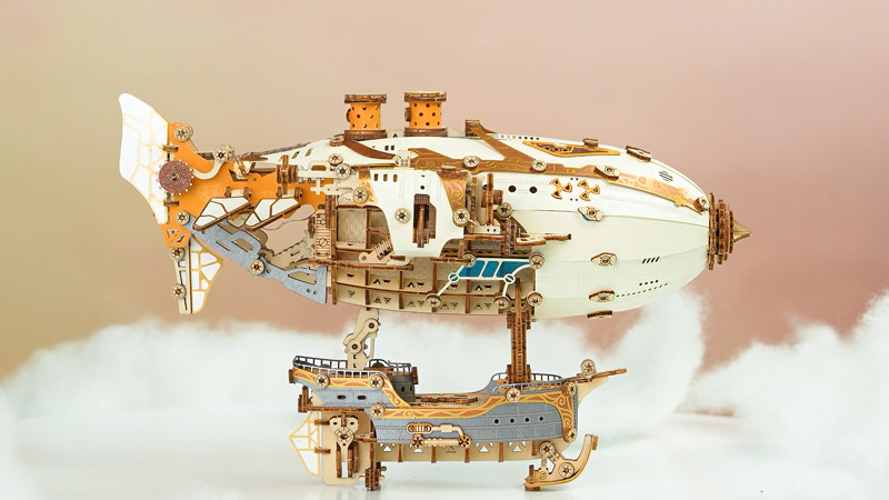 Fantasy Steampunk Airship 3D Wooden Puzzle_Description_2_1