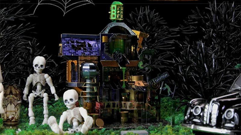 Halloween Science Monster House 3D Metal Puzzle_Description_1