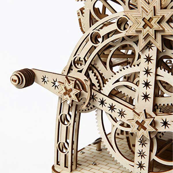 Hand cranked Ferris Wheel Music Box 3D Wooden Puzzle_Description_2