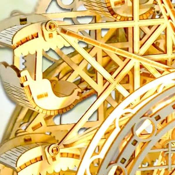 Hand cranked Ferris Wheel Music Box 3D Wooden Puzzle_Description_4