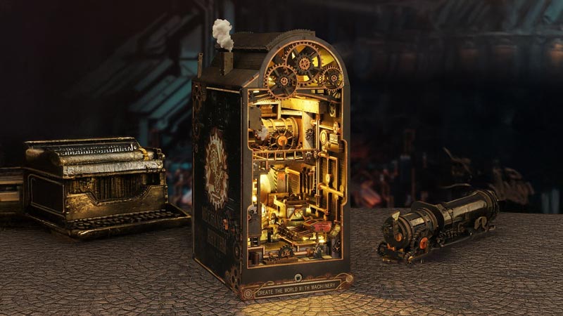Mechanical Rhythm Book Nook Miniature Dollhouse_Description_1