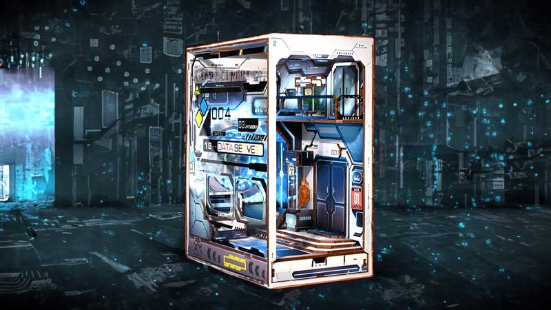 Sci fi Alien Hub Book Nook Miniature Dollhouse_Description_2