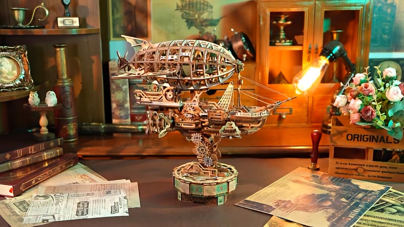 Steampunk Airship 3D Wooden Puzzle_Description_1